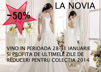 Reduceri de 50% la rochiile de mireasa La Novia colectia 2014