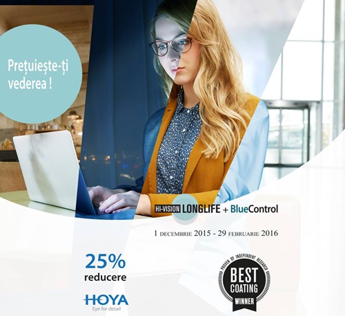 (P) Hoya BlueControl – extra confort pentru ochii tai intr-o lume digitala. Acum, cu – 25% reducere.